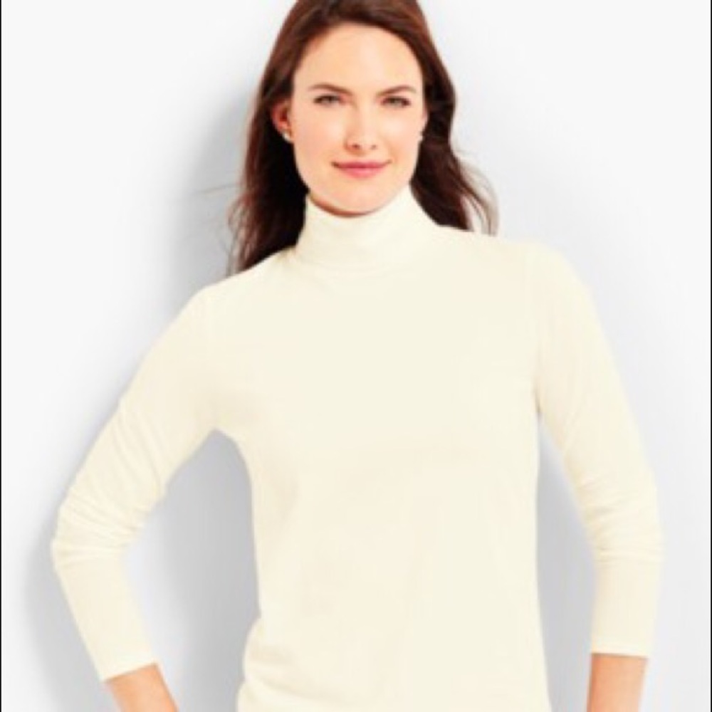 Ivory Long-Sleeve Turtleneck  Talbots